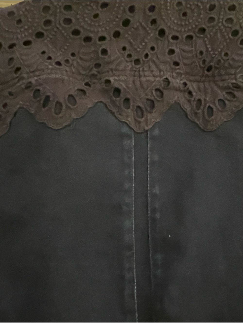 GUESS Navy Blue Denim Jacket with Perforated Yoke - Picture 4 of 6